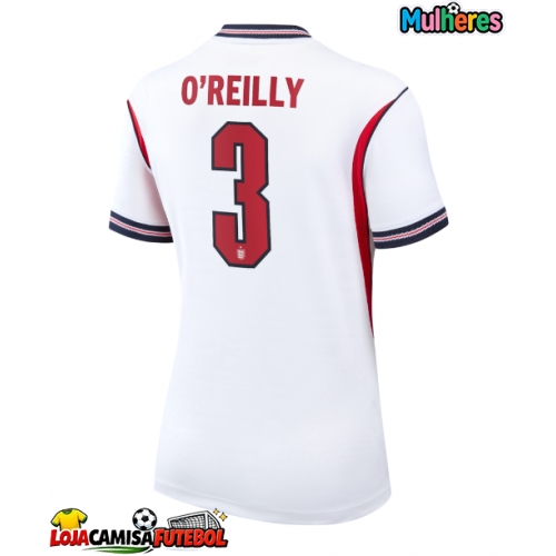 Camisa de Futebol Inglaterra Nico O'Reilly #3 Equipamento Principal Mulheres Mundo 2026 Manga Curta